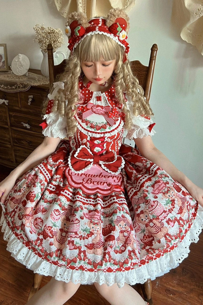 Lolita Striped Strawberry Dress