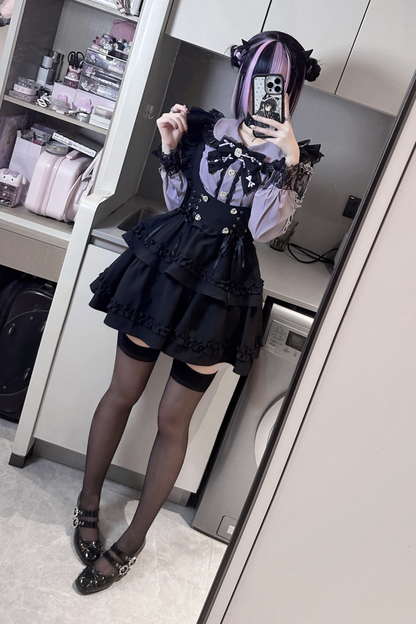 ドールシャツ+フリルサススカート