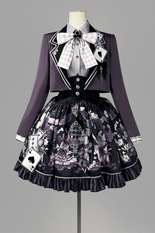ナイトアリスマジックシアターロリータスカート+シャツ+ショートジャケット