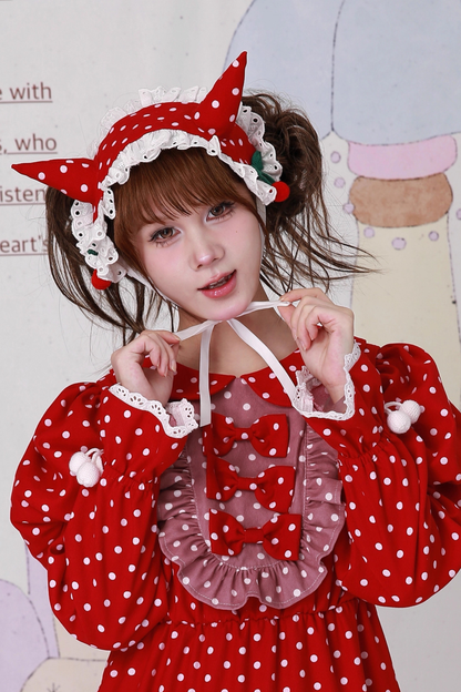 レトロポルカドットヘアバンド