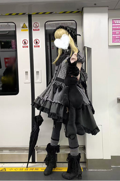 Striped Skirt + Leg Ring + Shirt