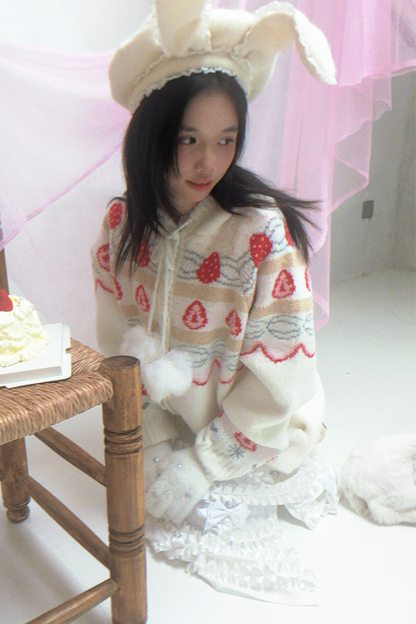 Strawberry Cake Mohair Cardigan