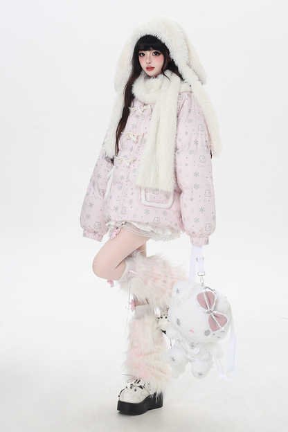 スノーフレークラビットフードジャケット