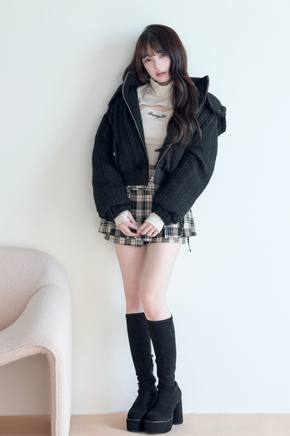 モードケーブルニットジャケット