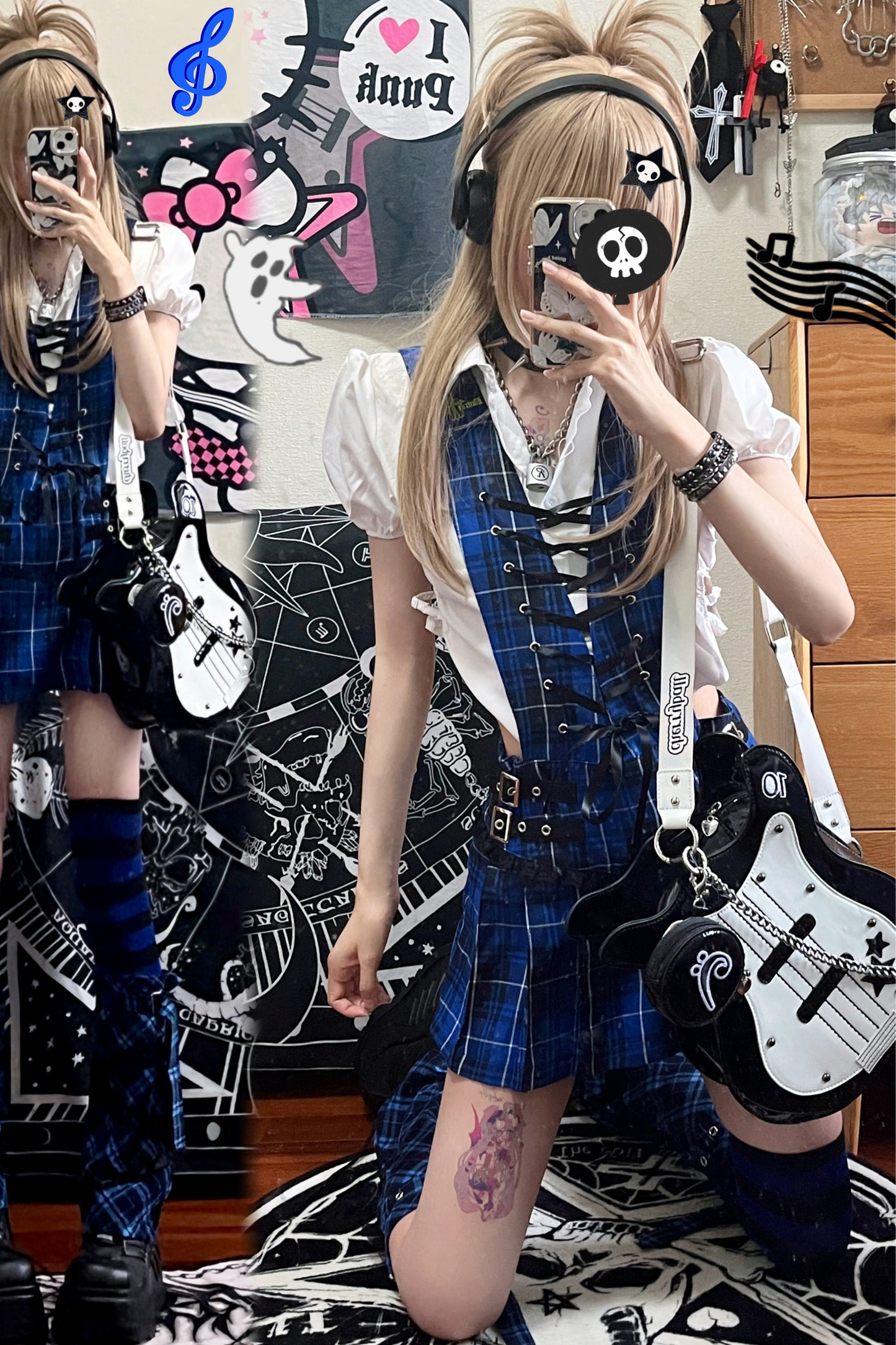 Dark Pop Color Blocking Crossbody Bag