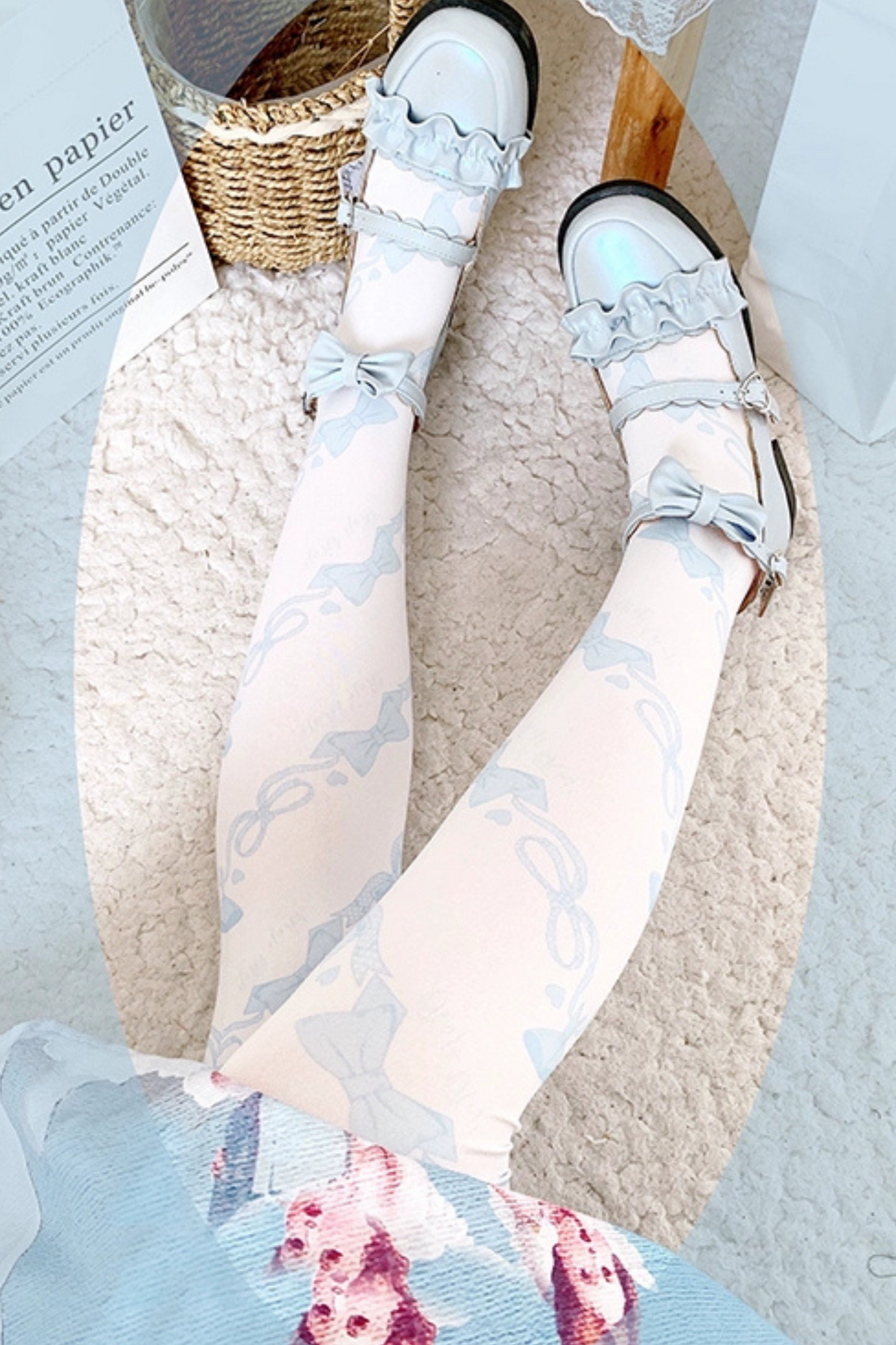 Love Spin Velvet Print Lolita Socks