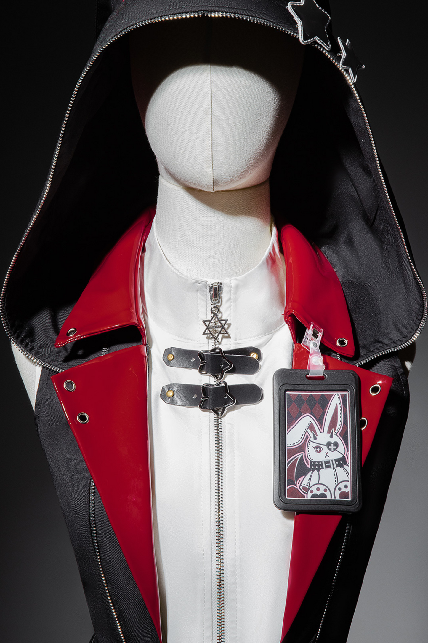 【予約商品】バニーロックスターガールフード付きジャケット+ブラウス+チェックスカート