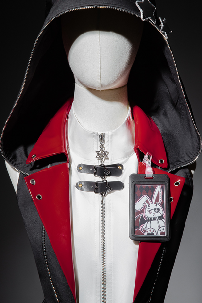 【予約商品】バニーロックスターガールフード付きジャケット+ブラウス+チェックスカート