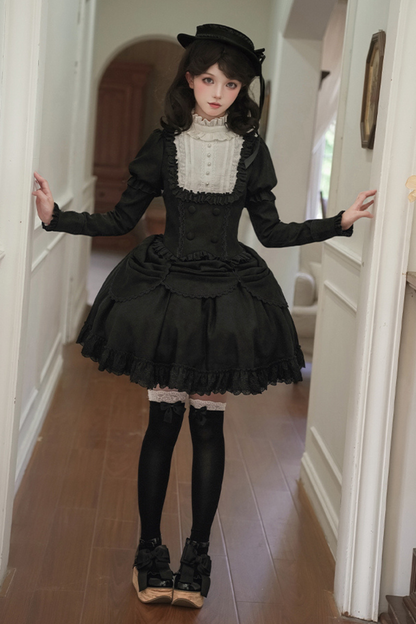 [Reservations] Classical Top + Curtain Skirt + Ribbon Collar + Hat