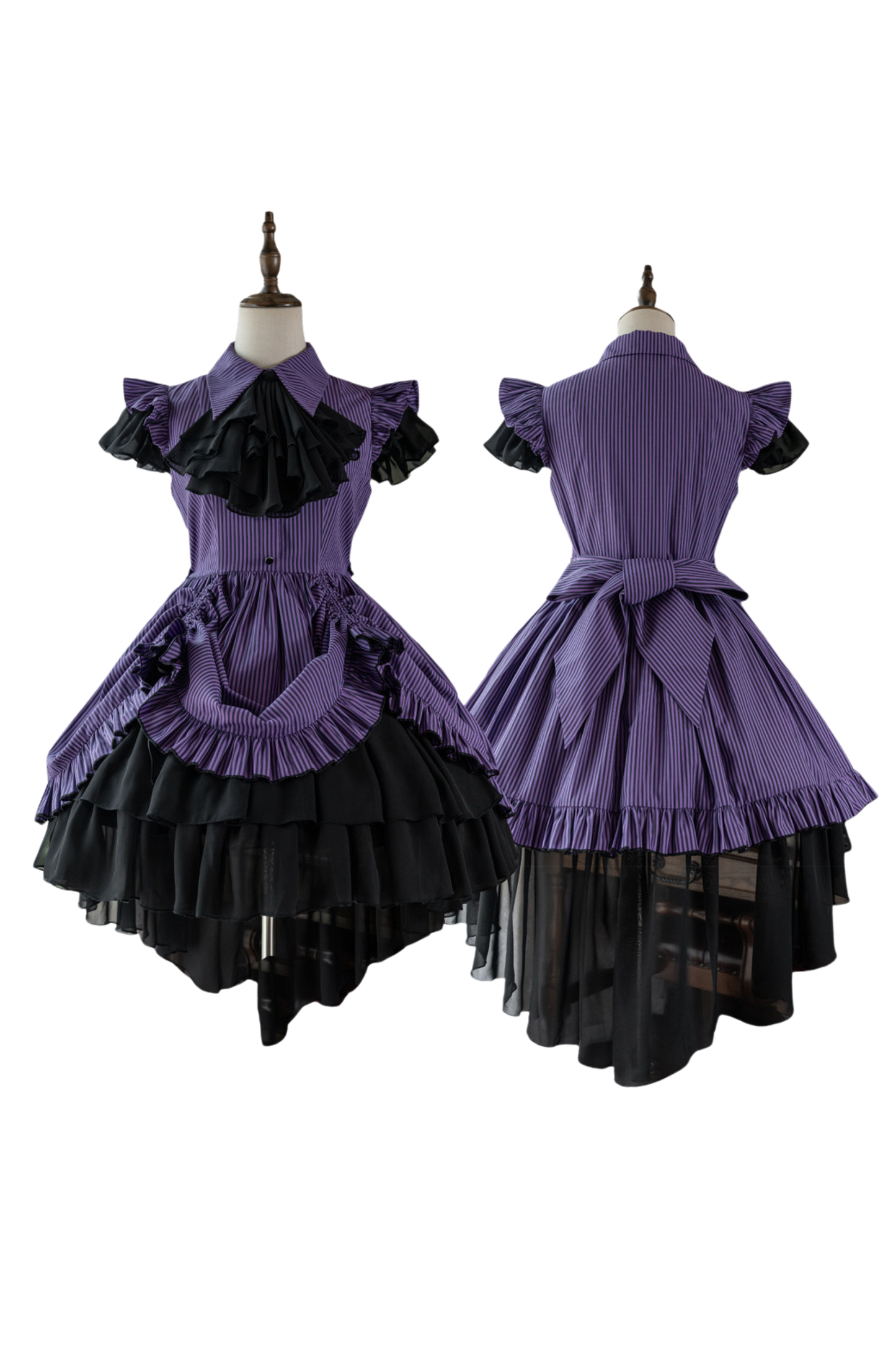 Striped Lolita Dress + Skirt + Collar
