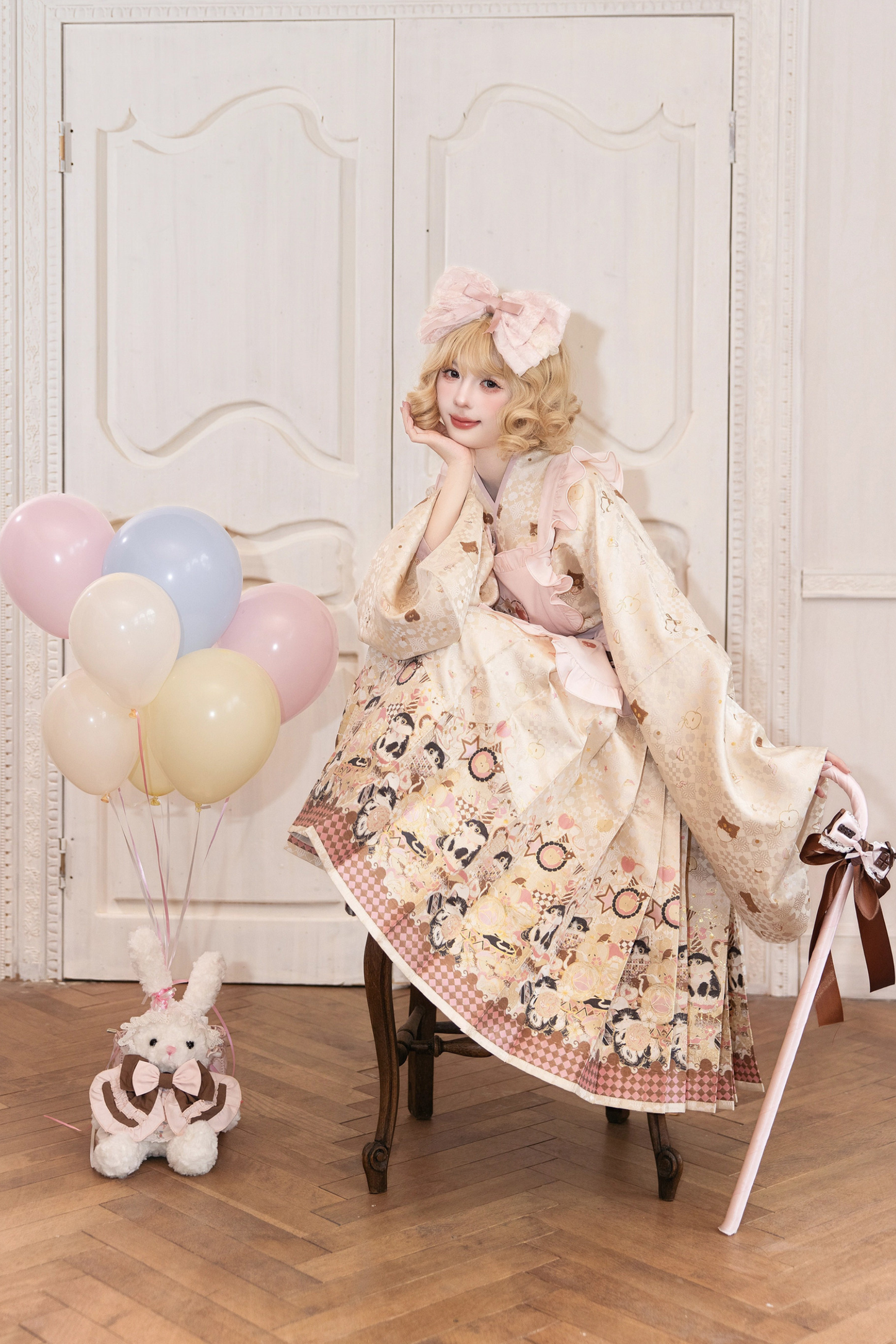 中國風甜美馬戲團圍裙+上衣+裙子+夾子