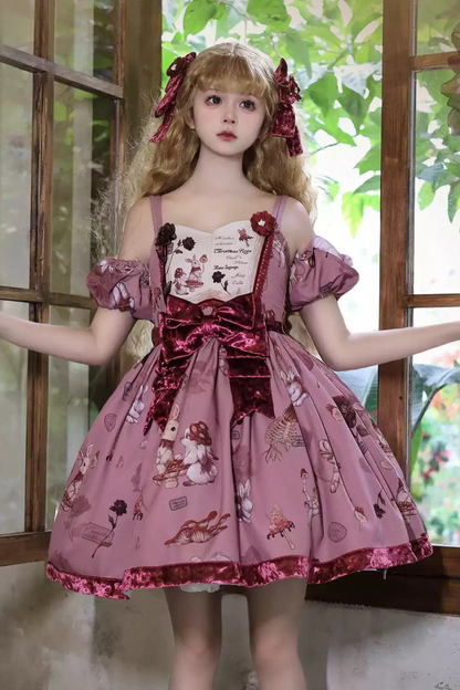 Rabbit Flower Series Doll Cute Dress + Suspender Dress