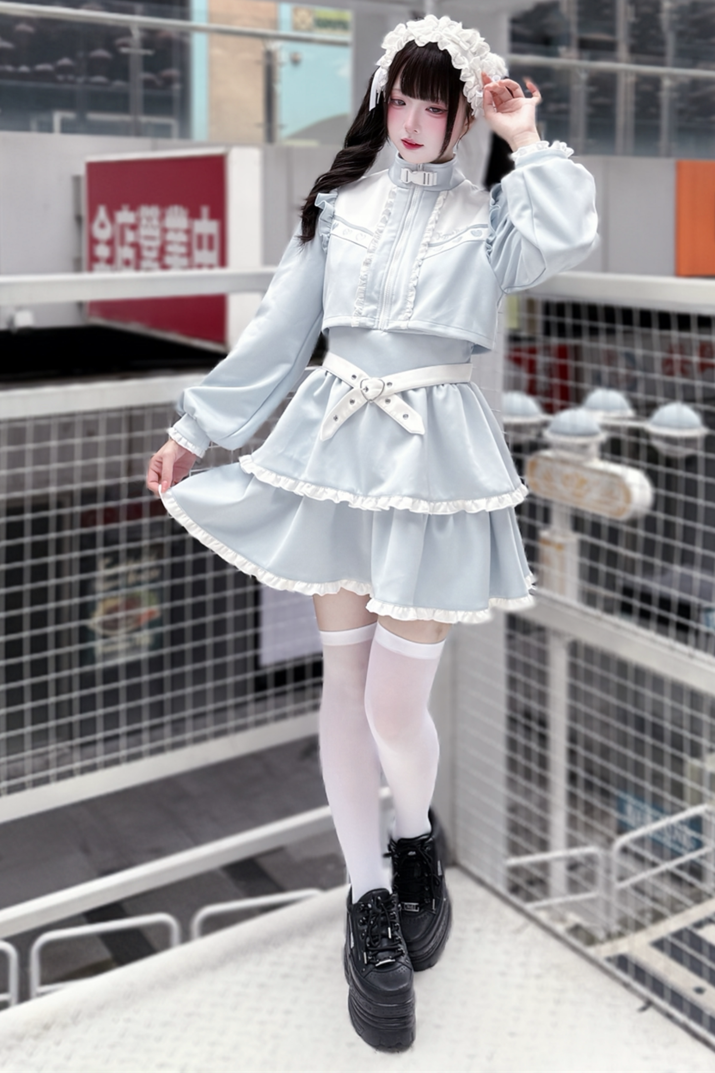 Aqua Dark Kawaii Kleid