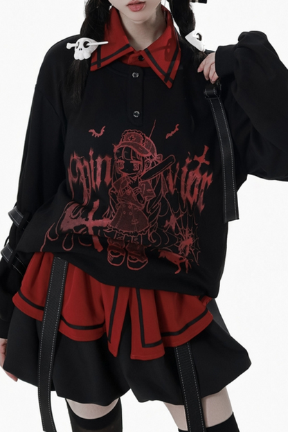 ダークグラフィティスウェット+スカート