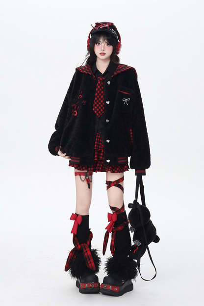 パッチワークラムモードジャケット