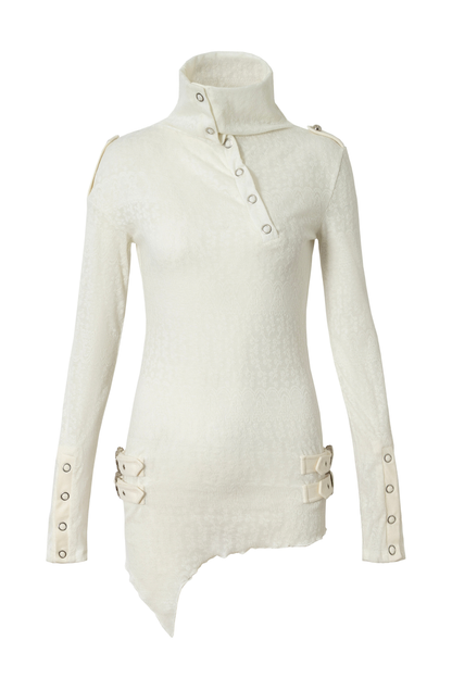 레트로 비대칭 니트 스웨터