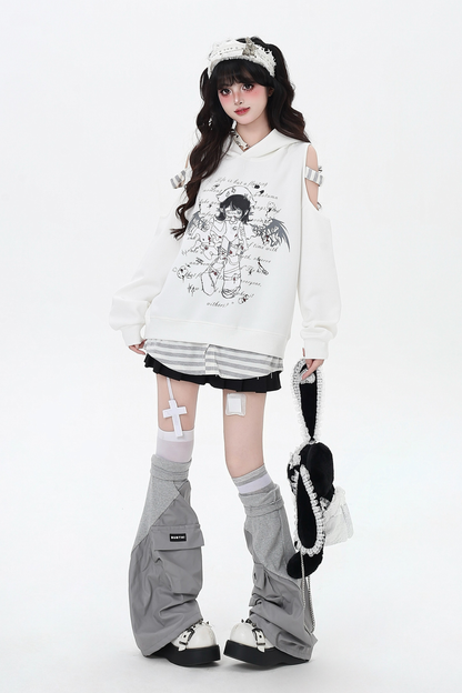 オフショルダールーズボーダートップス