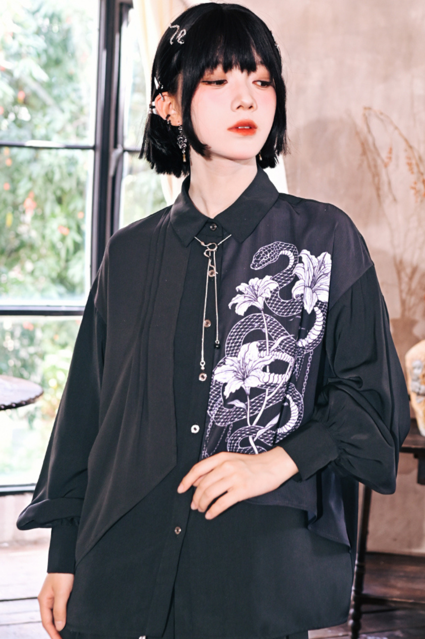 Double Layer Snake China Shirt