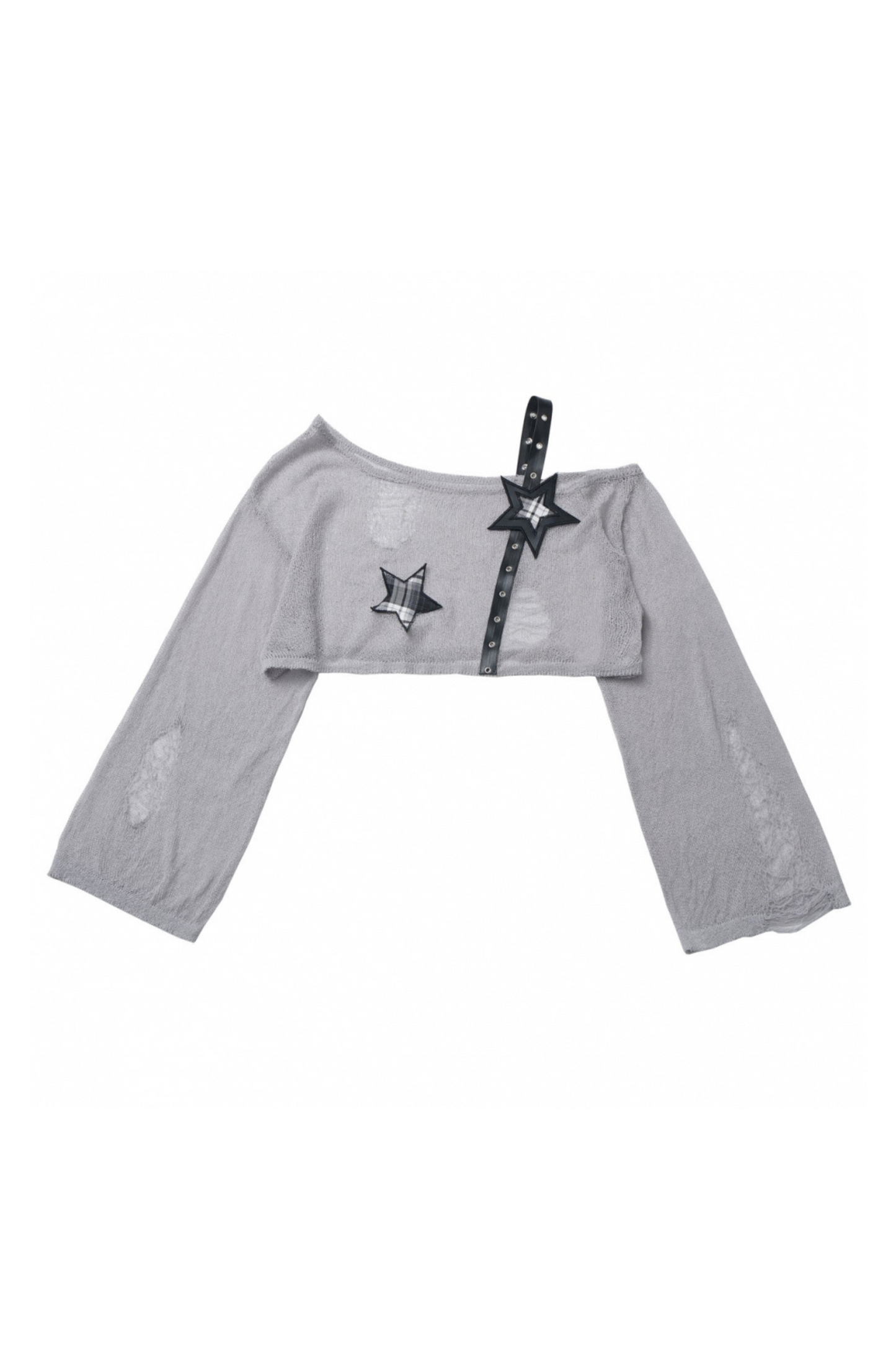 ロックシックチェックドレス＋ワンショルダーショートトップス＋ショートパンツ