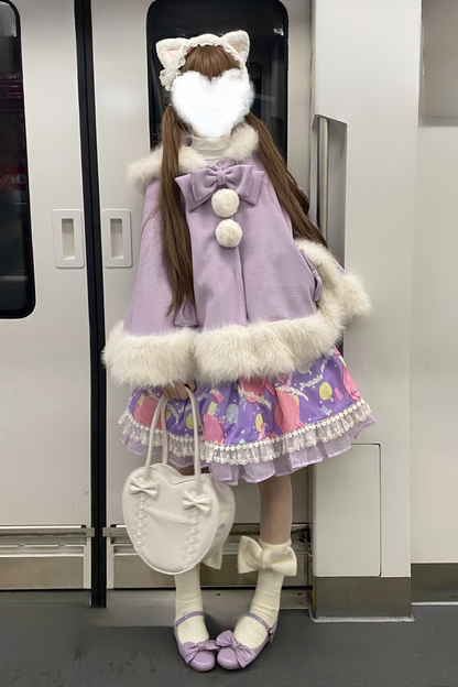 【12月18日予約締切】猫耳ファーフーディーケープコート