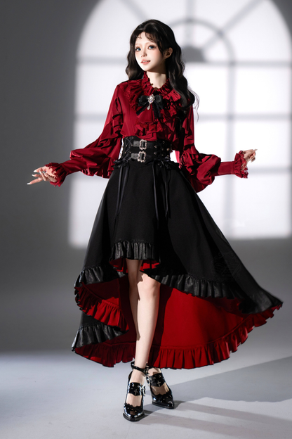 [2월 16일 예약마감] 클래식 로리타 셔츠 + 언밸런스 스커트 + 피쉬테일 스커트 + 반바지