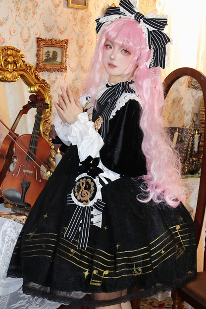 Night Music Lolita Dress + Princess Set + Magic Hat + Headband