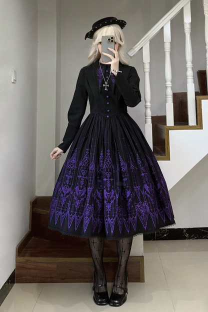 【12月27日予約締切】チャーチエンブロイダリーエレガントポインテッドカラーゴシックドレス