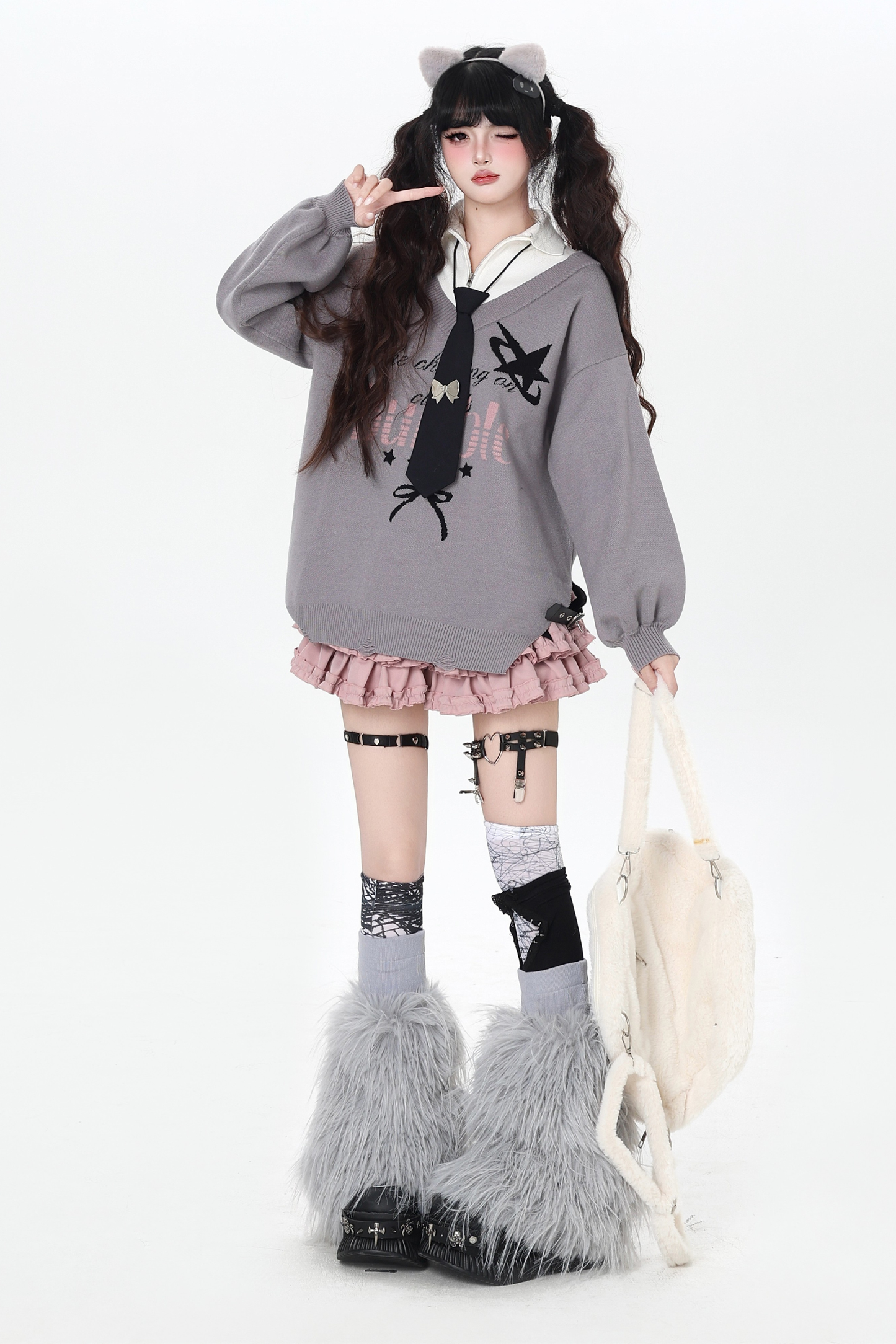 ハートビートカレッジルーズニット