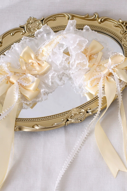 Milk Yellow Silk Satin Ballet Lolita Hair Accessories