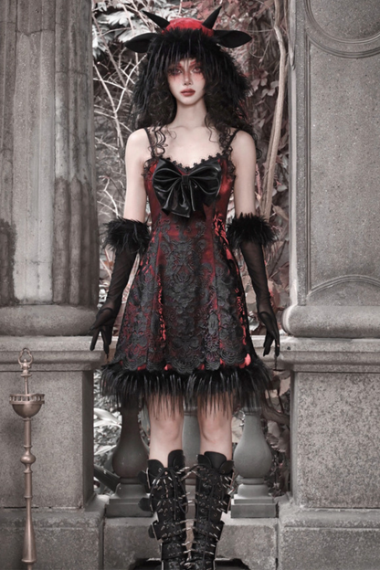 ダークゴシックスリムスリップドレス