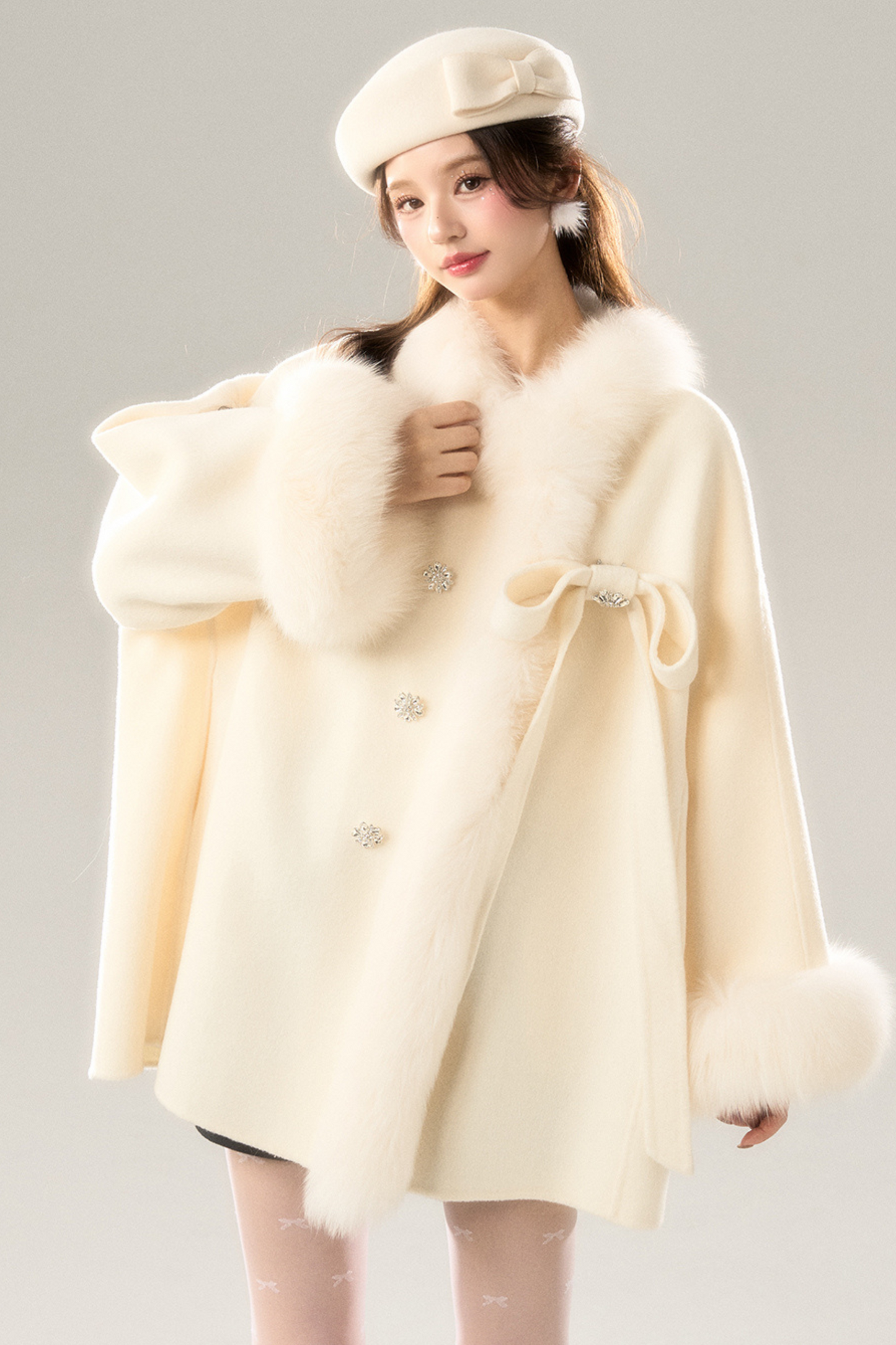 Fox Fur Sweet Bow Coat