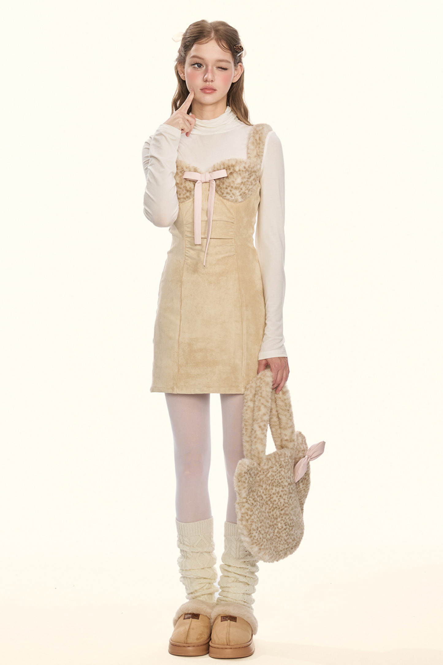 Milk Leopard Fur Sass Skirt