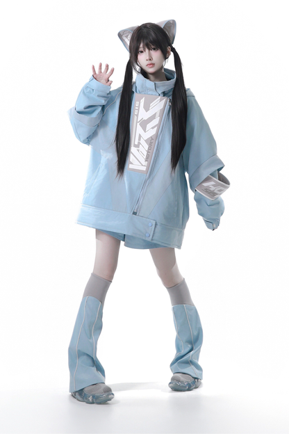 Cyber Loose Jacket + Pants + Leg Warmers + Cat Ear Headband
