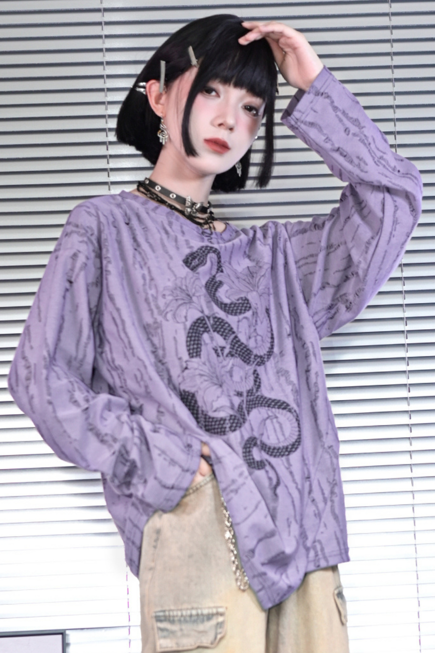 China Hall Print Loose Top