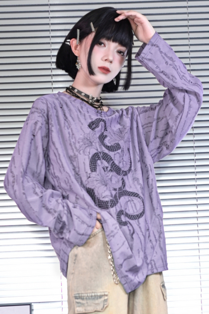 China Hall Print Loose Top