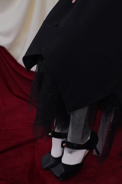 サンフラワーストラップスリムスイングレトロドレス