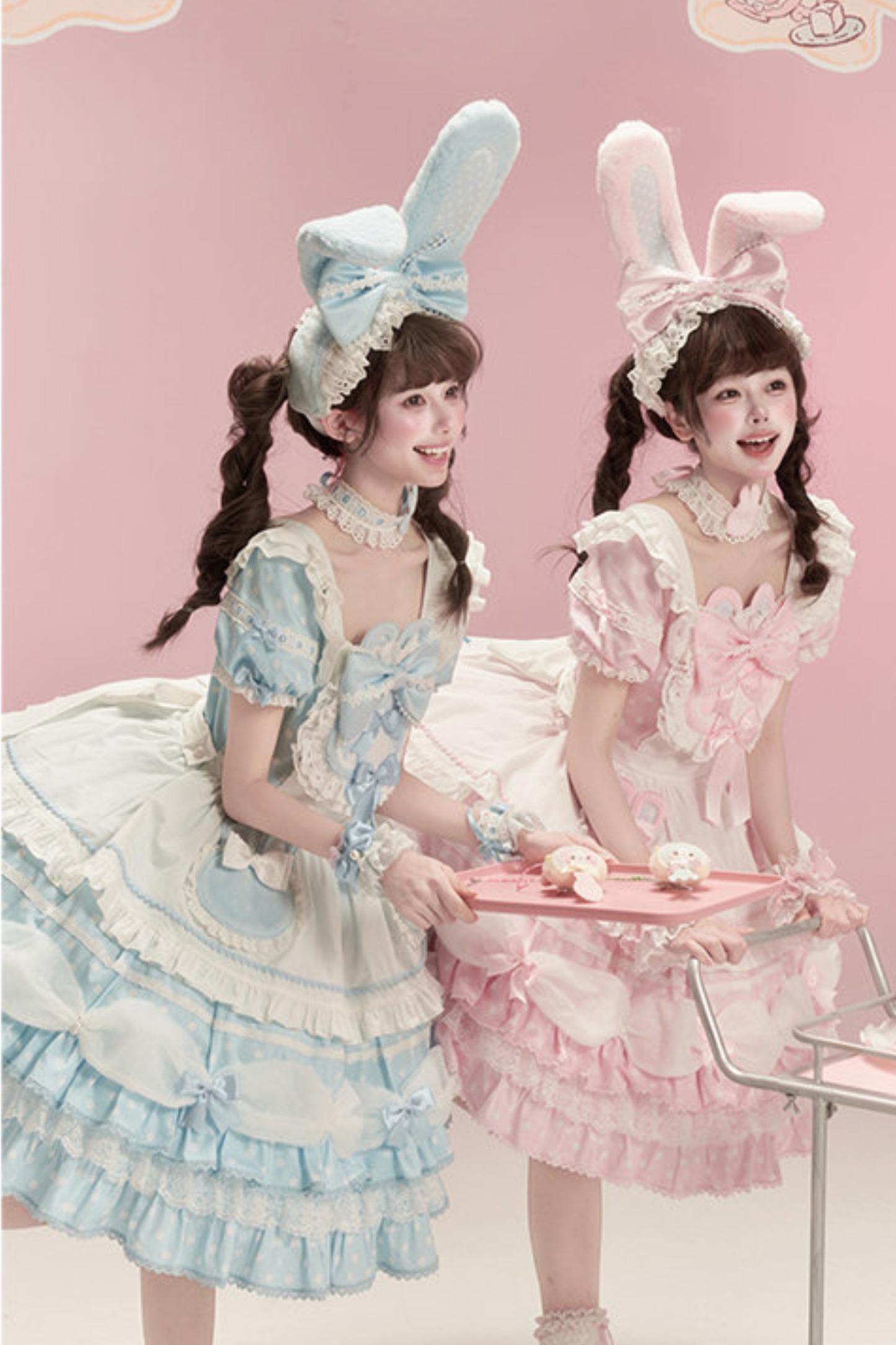 Lace Rabbit Ear Headband + Ribbon Necklace