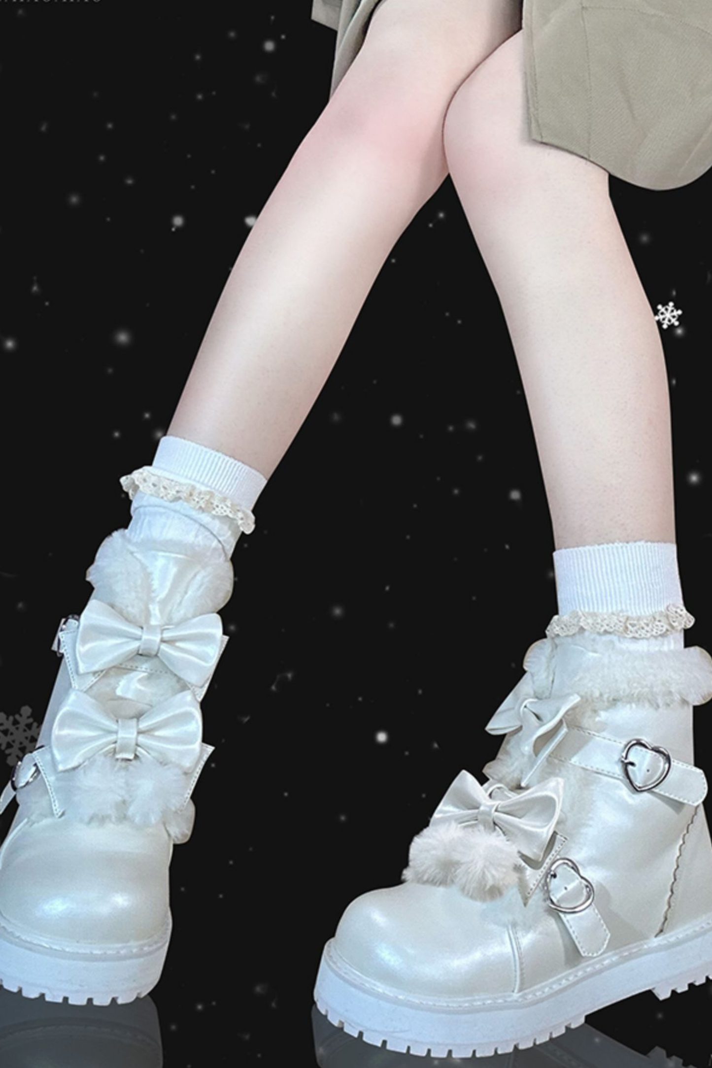 リボンプラットフォームソールブーツ