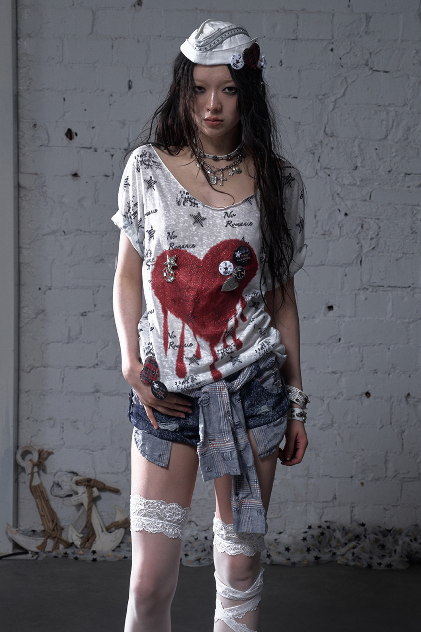 Y2k 타이트 프린트 탑