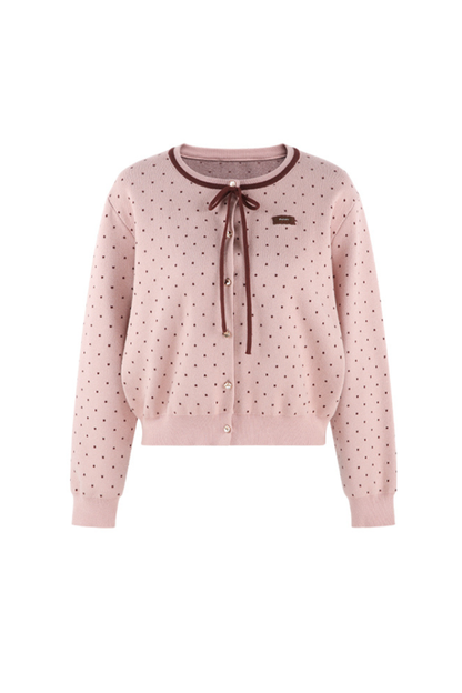 ドットフレンチニットカーディガン