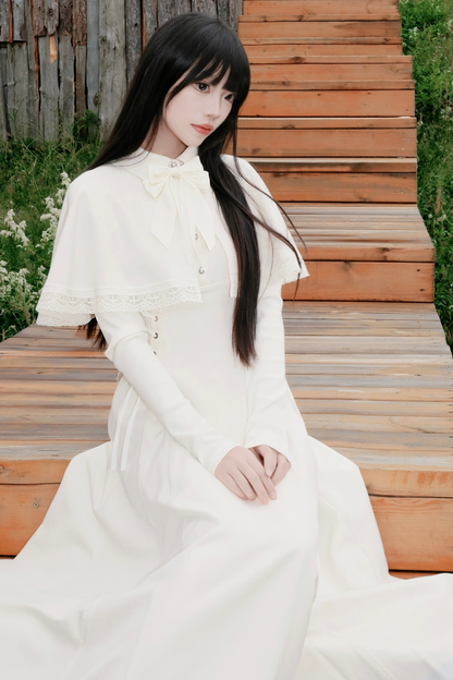 French Cape Elegant Retro Dress