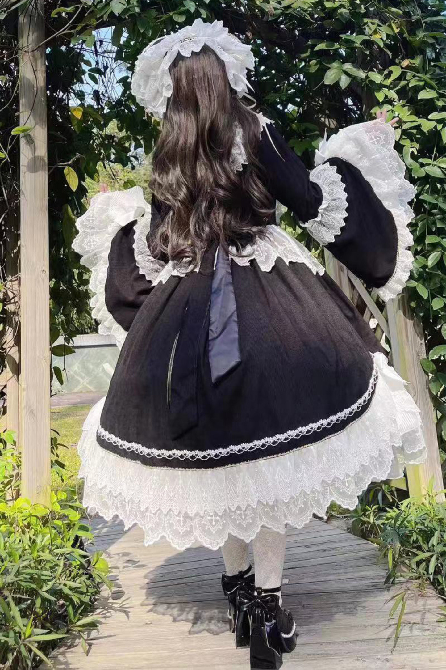 ゴシックドールレースドレス+ボンネット