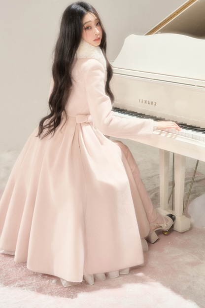 ビューティーウエストマークロングウールコート