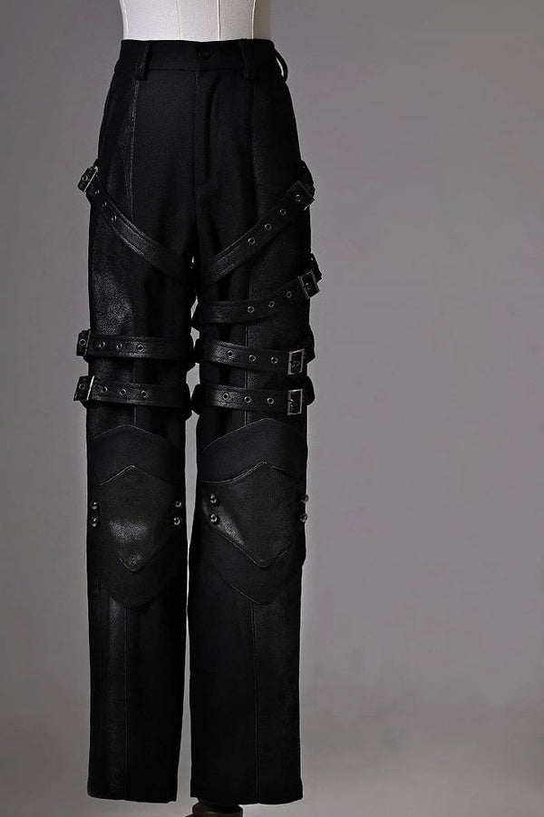 [Pre-order Deadline: June 8] Phantom Knight Dark Gothic Prince Strap Buckle Black Pants