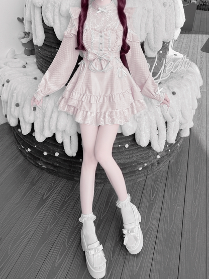 [Pre-order Deadline: April 22] Sweet and Gothic Floral Lace Ruffle Ribbon Dress Suit Full Set