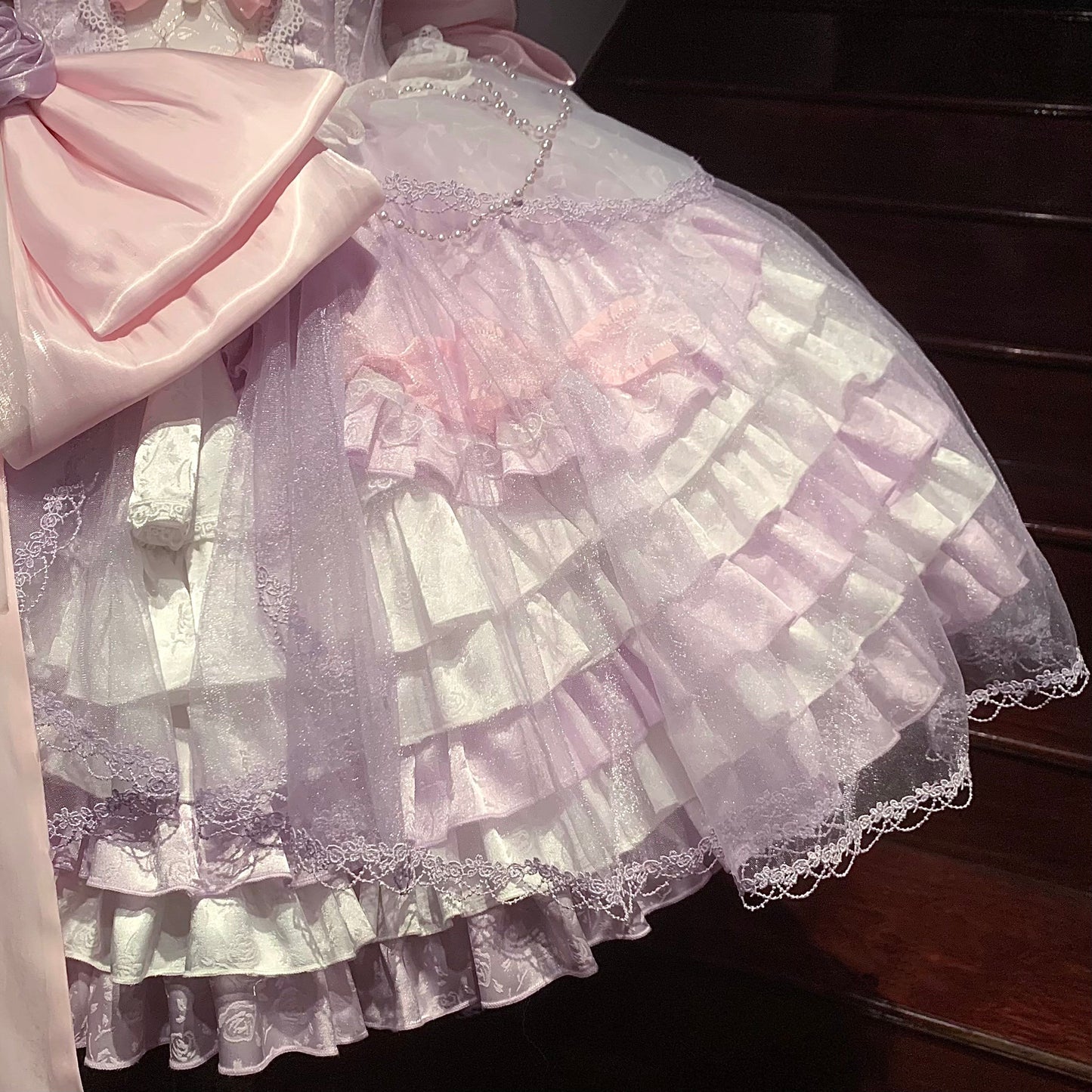 [Reservation Deadline: March 26] Dream Fantasy Rose Bow Tulle Dress + Bonnet