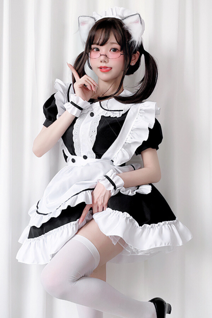 Sexy Black And White Maid Dress