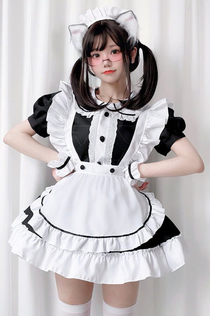 Sexy Black And White Maid Dress