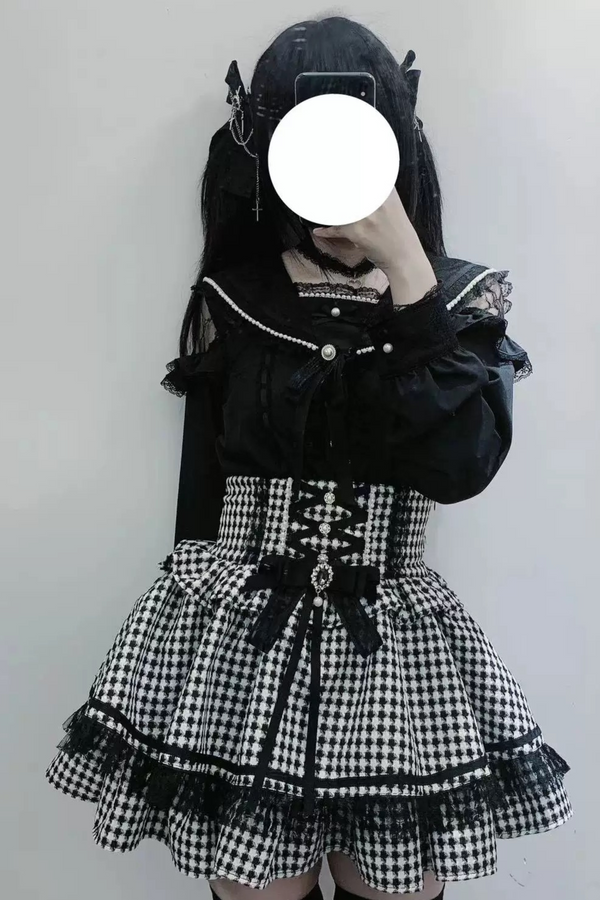 【予約商品】セーラーカラーリボンレースシャツ