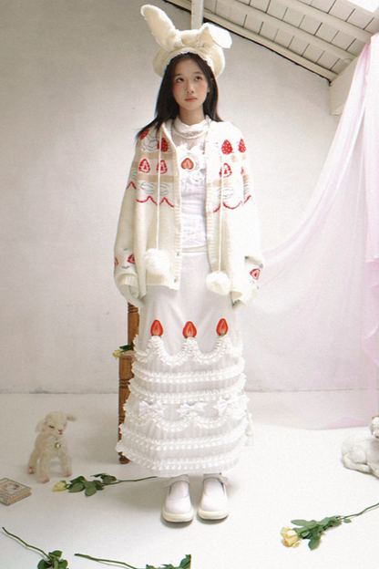 Strawberry Cake Mohair Cardigan